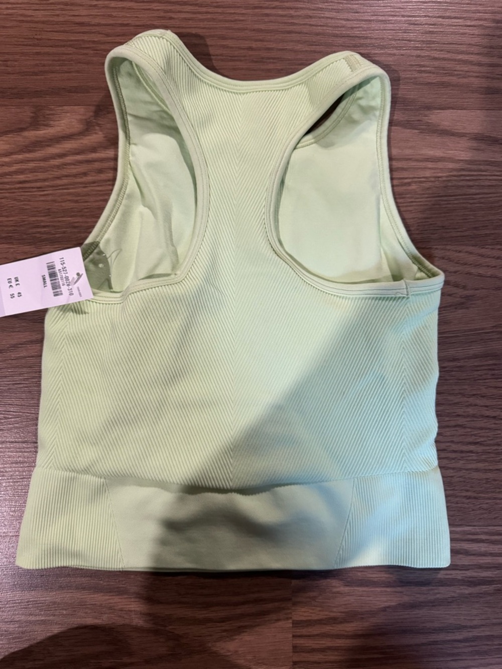 Light Green Ribbed Sports Bra - Picture 5 of 7